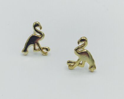 oorbellen verguld met flamingo&#039;s