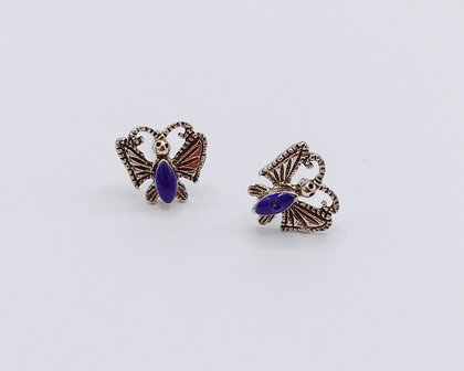 oorbellen met vlinders en lapis lazuli