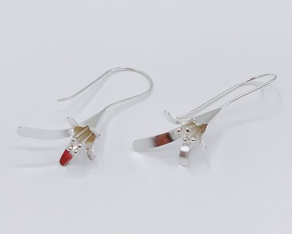 hangoorbellen zilver , diamond brush kelkjes