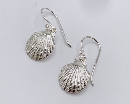 oorbellen met schelpen , light silver