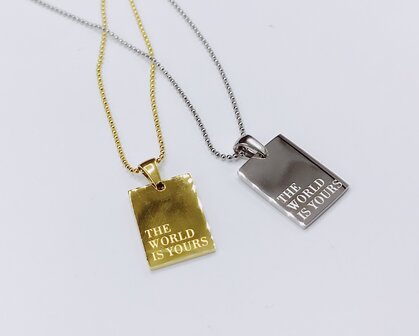 ketting &quot;the world is yours&quot;