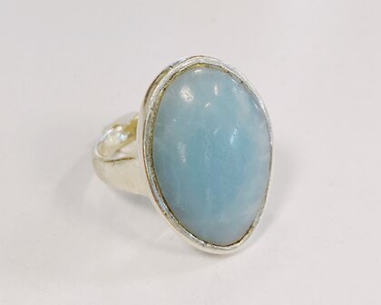 zilveren ring met larimar
