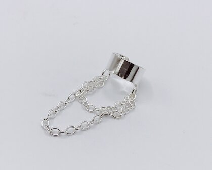 earcuff met 2 kettingen