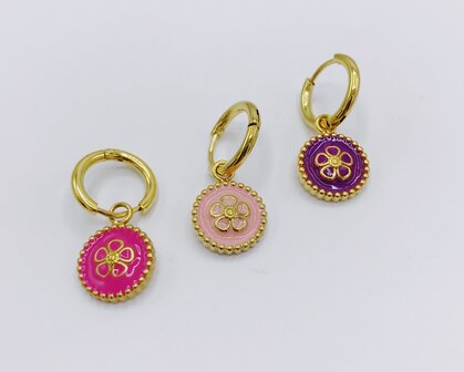 oorbellen &quot;coin flower&quot;