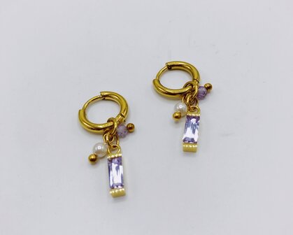 oorbellen &quot;purple haze&quot;