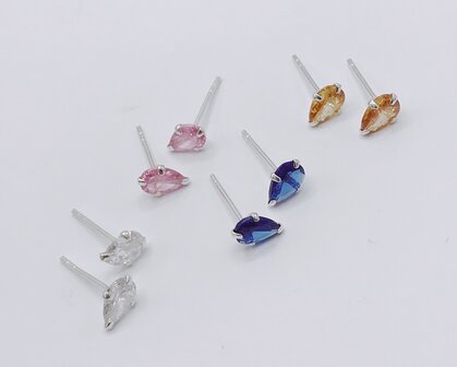 oorbellen zirconia in peervorm