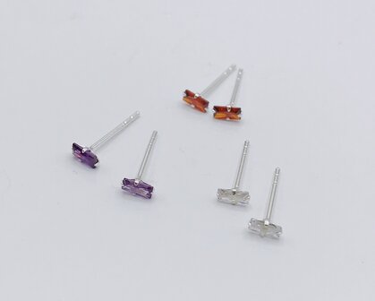 oorbellen zirconia &quot; baguette&quot;