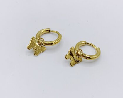 kleine creolen met vlinders