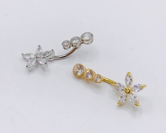 navelpiercing multiple stones