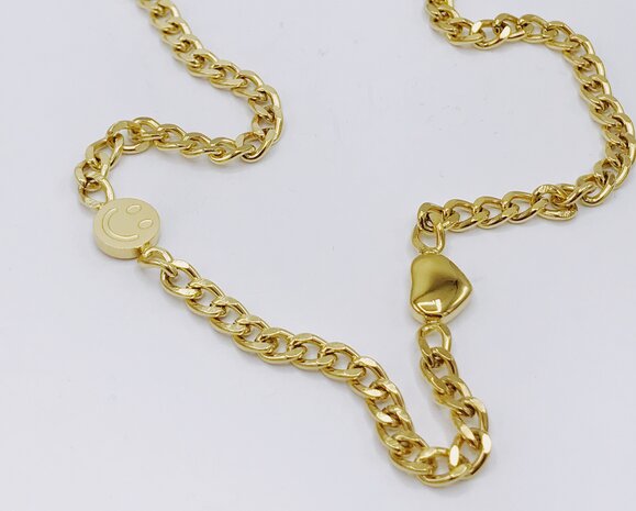Ketting met hartje & smiley