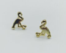 vergulde oorbellen met flamingo's