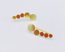 earclimber verguld met platte schijfjes