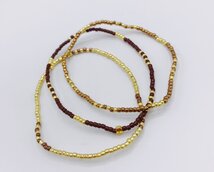 set van 3 armbanden bruin