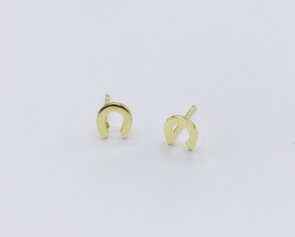 oorbellen zilver verguld met hoefijzer