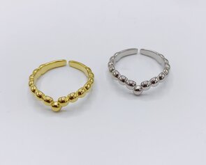 bolletjes ring in V vorm