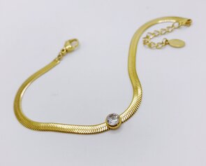 snake armband met zirconia steentje