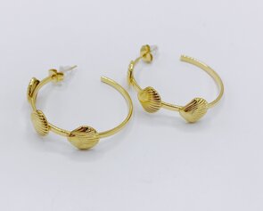 creolen met 3 schelpjes