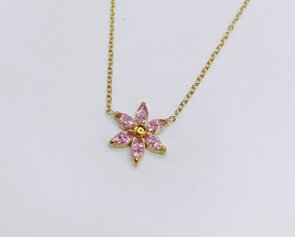 ketting met roos bloemetje